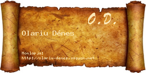 Olariu Dénes névjegykártya